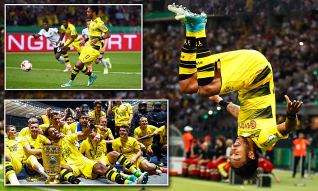 Penalti Aubameyang Tentukan Kemenangan Borussia Dortmund Raih Piala Jerman
